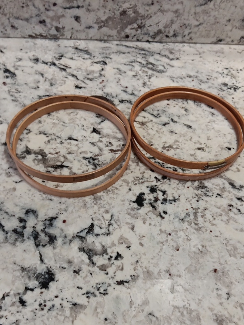 2 Vintage 6 Inch Wooden Embroidery Hoops
